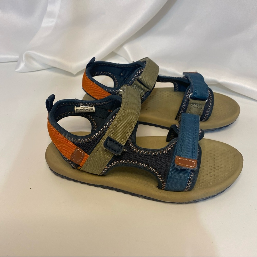 OshKosh B'gosh Blue and Tan Sandals with Adjustable Straps